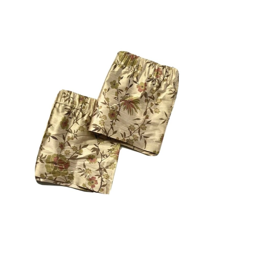 2 Vintage Springs Global Luxury Valances Curtains Window Treatments Gold Floral